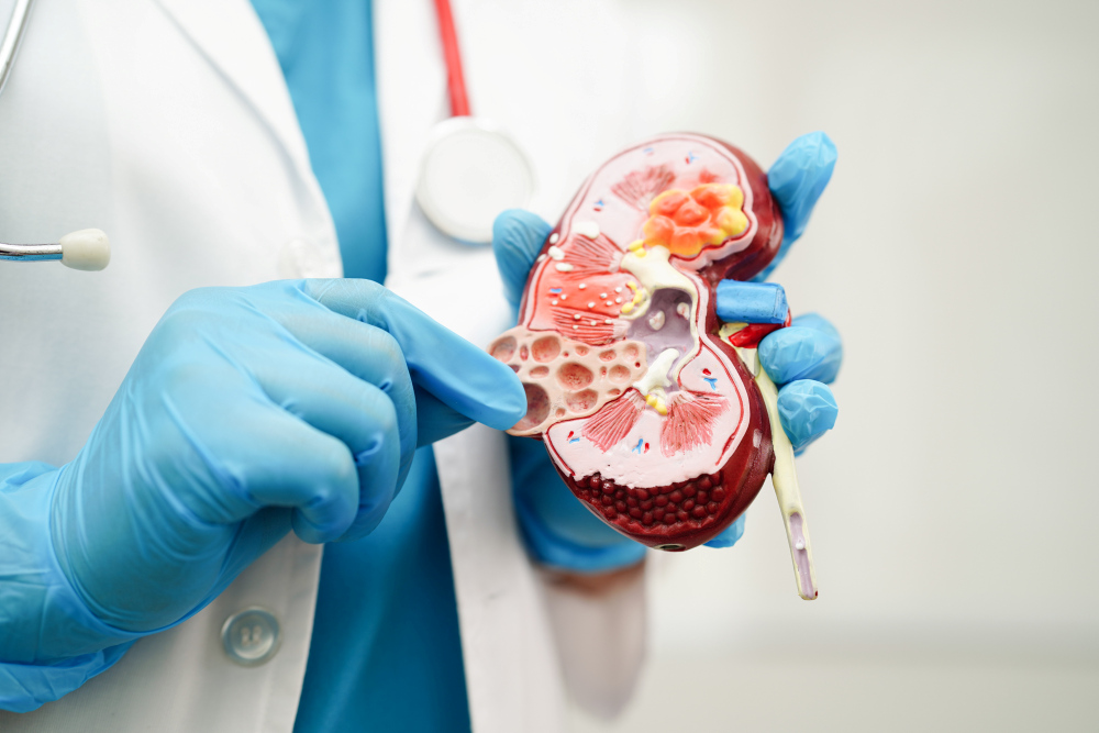 Chronic kidney disease, doctor holding model for treatment urinary system © manassanant / stock.adobe.com